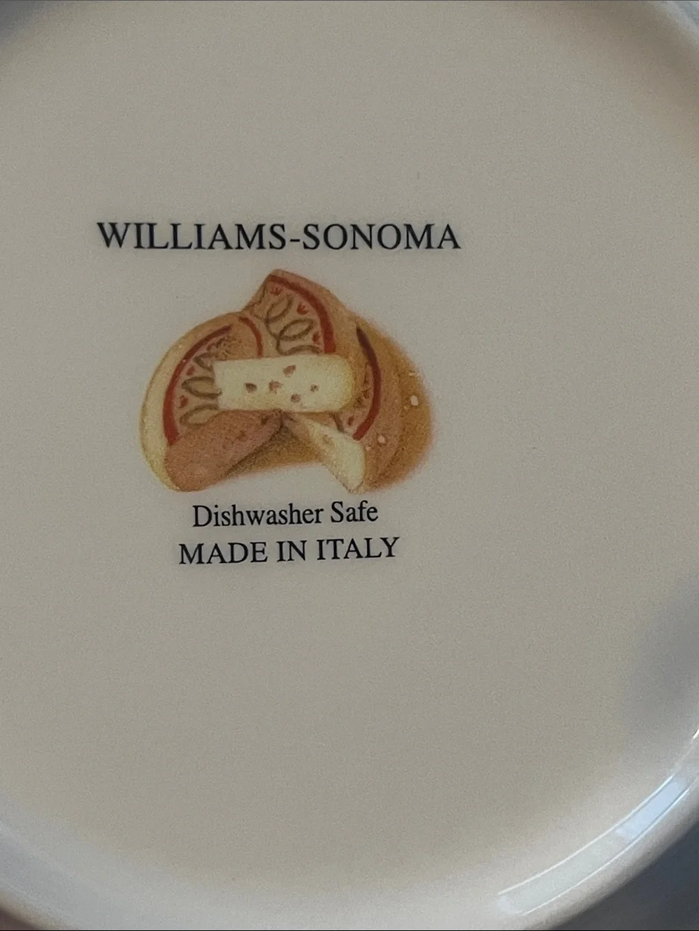 Williams Sonoma Set of 4 Fromage Cheese-Themed Ceramic Plates